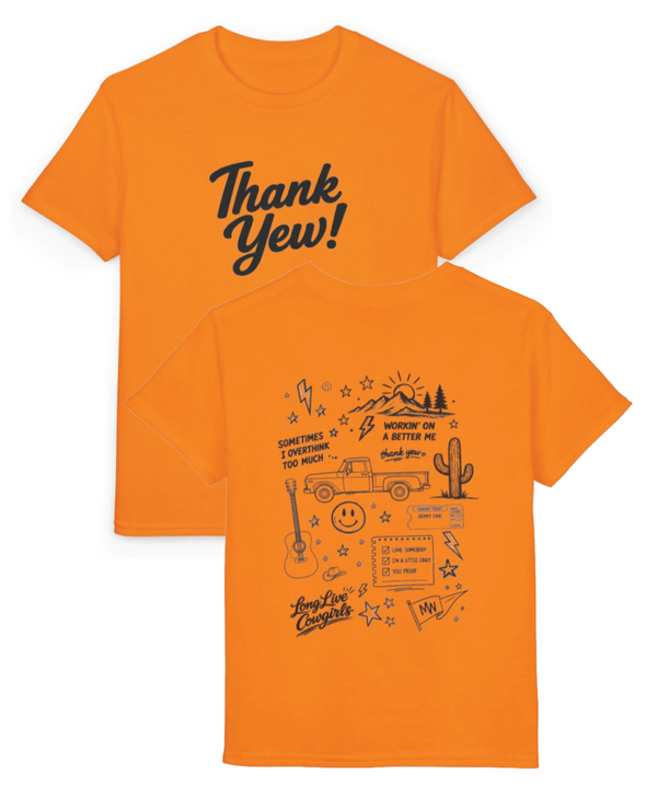 Thank Yew graphic tee | Youth Athletic Tee